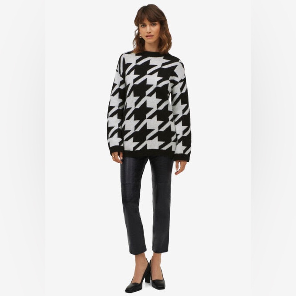 Ellos Houndstooth Pullover Sweater - image 1
